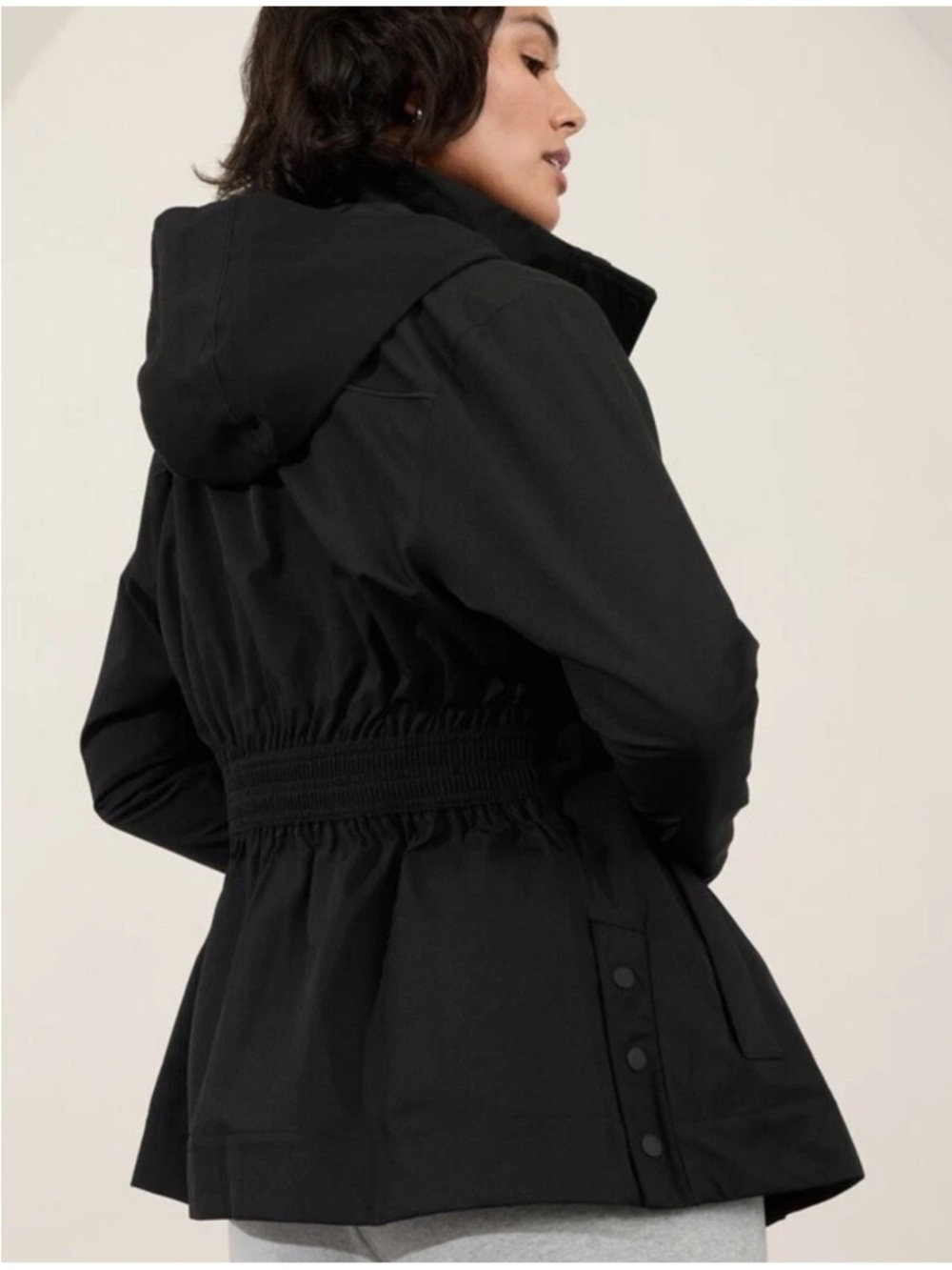 Athleta RainOut Sutro Trench Jacket – Black | Size [S] | Waterproof Chic Coat - Picture 4 of 7